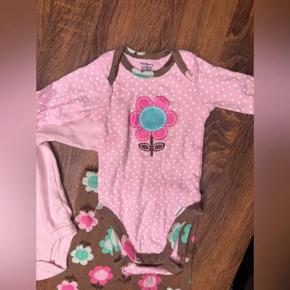 Carter's pink cat onesies bodysuits pants hat baby girl size 0-3 months bundle - Picture 2 of 8